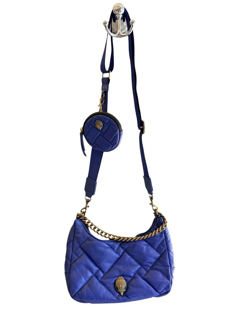 Kurt Geiger Quilted Leather Crossbody Purse With Coin Pouch